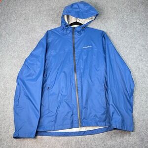 Eddie Bauer First Ascent Weather Edge Pro Waterproof Rain Jacket Mens Large Blue